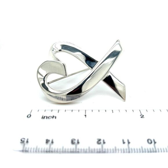 Tiffany & Co Estate Heart Brooch Pin Sterling Silver TIF653 - Picture 12 of 12
